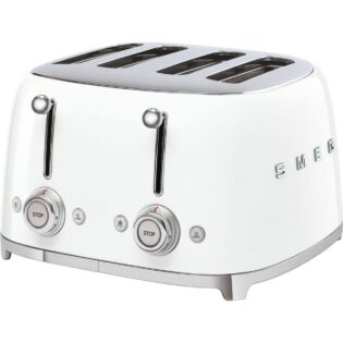 Smeg Toaster TSF03WHEU, 4 kurze Schlitze, 3000 W