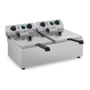 Royal Catering Fritteuse RCTF 10DB, 6400 W, 2 x 10 L Timer Kaltzone 230 V Doppel 2 x 3200 W
