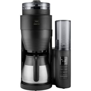 Melitta Kaffeemaschine mit Mahlwerk, Thermoskanne mit Durchbrühdeckel, Automatische Abschaltung