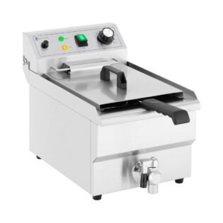 Royal Catering Fritteuse RCPSF 9ETH, 3000 W, 9 L Kaltzonen Ablasshahn Gastro