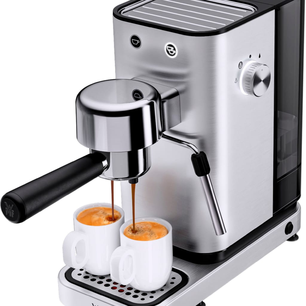 WMF Espressomaschine LONO, kompakt, elegant, 15 bar, 1350 Watt, Milchschaumdüse, Cromargan