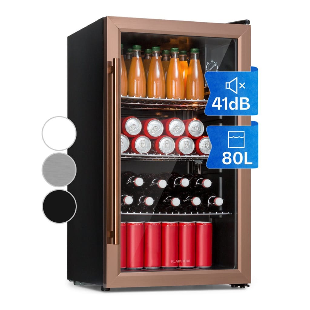 Klarstein Getränkekühlschrank Beersafe XXL, 84.5 cm hoch, 47.4 cm breit, Bierkühlschrank Getränkekühlschrank Flaschenkühlschrank mit Glastür