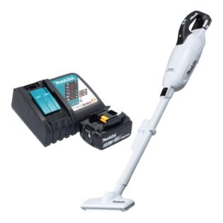 Makita Akku-Handstaubsauger DCL 281 FRT1W 18 V weiß Brushless + 1x Akku 5,0 Ah + Ladegerät