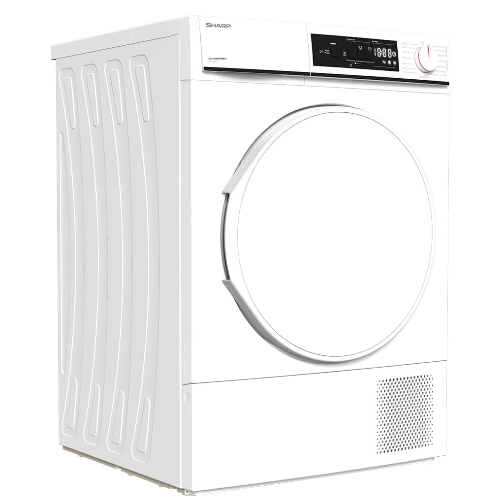 Sharp Wärmepumpentrockner KD-NHA8S7PW21-DE, LED Trommelbeleuchtung, Knitterschutzfunktion, Restlaufanzeige