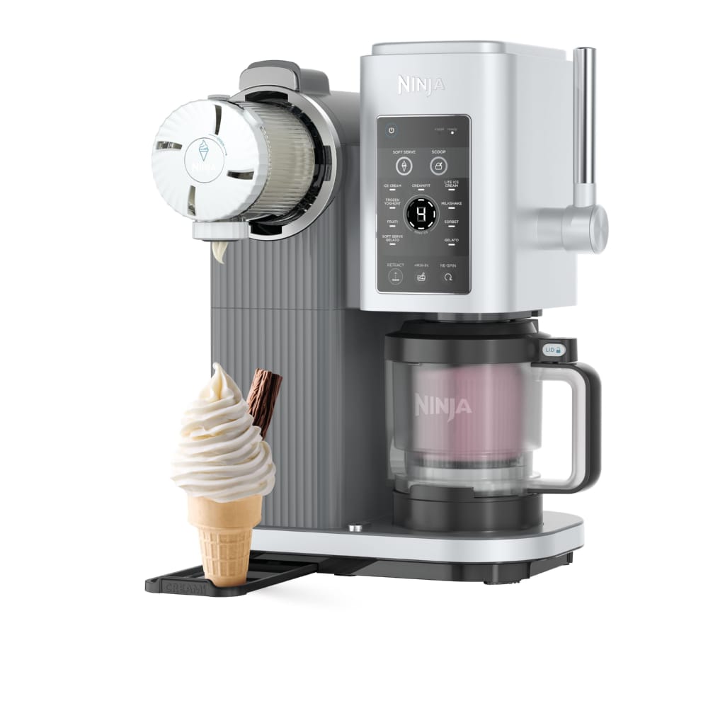 NINJA Eismaschine Ninja CREAMi Scoop & Swirl 13-in-1 Softeis- und Eismaschine NC701EU, 0,48 l, Softeis & Eismaschine NC701EU