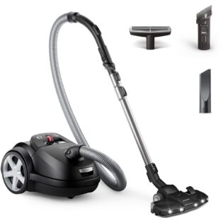 Philips Bodenstaubsauger XD8122/10 8000 Serie, unser leistungsstärkster Allrounder, 900W, 4l, 900 W, mit Beutel, HEPA-Filter, TriActive+ LED-Düse, Möbelaufsätze inkl, Tiefschwarz matt