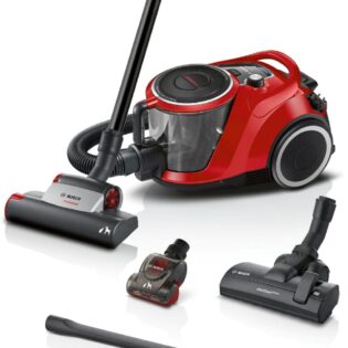 BOSCH Bodenstaubsauger Serie 6 ProAnimal BGC41PET, ideal für Tierhaare, Hygiene-Filter, 750 W, beutellos, 10 Jahre Motorgarantie, für Parkett/Teppich/Fliesen, Turbo-Düse, rot