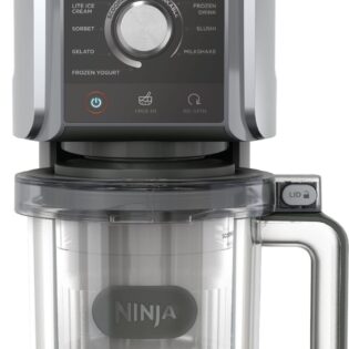 NINJA Eismaschine NC502EU Creami Deluxe, 10-in-1 Eis-und Eisgetränkmaschine, 0,71 l, 800 W, Mit 2x 710 ml Deluxe Behältern und Deckeln