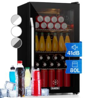 Klarstein Getränkekühlschrank Beersafe XXL, 84.5 cm hoch, 47.4 cm breit, Bier Hausbar Getränkekühlschrank Flaschenkühlschrank Glastür