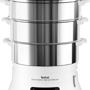 Tefal Dampfgarer Convenient Series Deluxe, 900 W, Touchscreen, 8 Programme,3 Ebenen, Edelstahlbehälter, VC502D