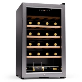 Klarstein Weinkühlschrank Shiraz Premium Smart 24 SS, für 24 Standardflaschen á 0,75l,Wein Flaschenkühlschrank Weintemperierschrank Weinschrank Kühlschrank