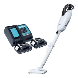 Makita Akku-Handstaubsauger DCL 281 FSYW 18 V weiß Brushless + 2x Akku 1,5 Ah + Ladegerät
