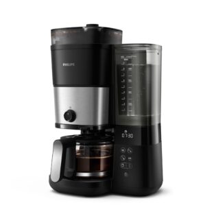 Philips Kaffeemaschine mit Mahlwerk HD7900/90 All-in-1 Brew mit abnehmbarem Duo-Kaffeebohnenbehälter, Permanentfilter 1x4, mit Intensitätseinstellung, Glaskanne, Timer, Permanentfilter inkl.