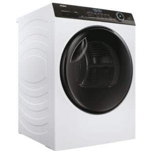 Haier Wärmepumpentrockner HD90-A3TEAM5, Smart hOn App mit künstlicher Intelligenz, Ablaufschlauch