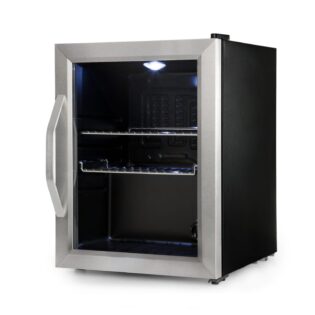 Klarstein Getränkekühlschrank Beersafe M, 55.2 cm hoch, 40.3 cm breit, Mini Kühlschrank Bierkühlschrank klein Getränkekühlschrank mit Glastür
