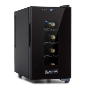 Klarstein Weinkühlschrank Bellevin 8 Uno, für 8 Standardflaschen á 0,75l,Wein Flaschenkühlschrank Weintemperierschrank Weinschrank Kühlschrank