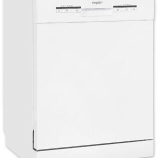 exquisit Standgeschirrspüler GSP9112-030E weiss, 11 l, 12 Maßgedecke, Intensiv- und Power+-Programm entfernen hartnäckigen Schmutz