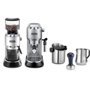 De'Longhi Espressomaschine Dedica Barista Pack ECKG6821.M - Siebträger, Kaffemühle & Zubehör, Barista Bundle inkl. Tamper, Milchkännchen und Knock-Box