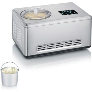Severin Eismaschine EZ 7405, 2 l, 180 W, 2l Kapazität, Aktivkühlung durch Kompressor, schnelle Zubereitung