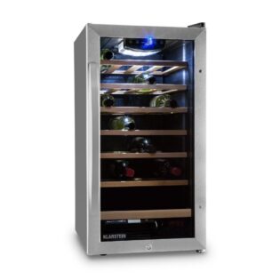 Klarstein Weinkühlschrank Vinamour 26 Uno, für 26 Standardflaschen á 0,75l,Wein Flaschenkühlschrank Weintemperierschrank Weinschrank Kühlschrank