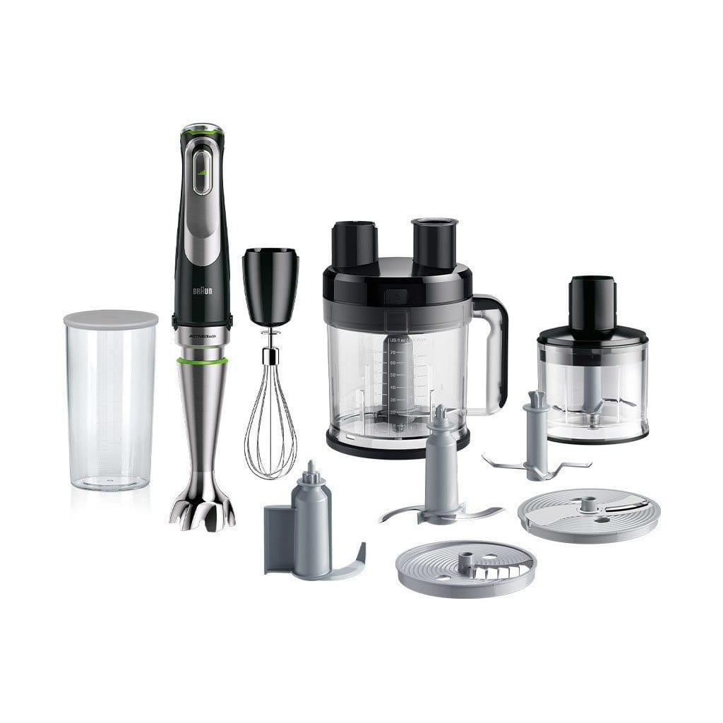 Braun Stabmixer MultiQuick 9 MQ 9195XL - 1200W, Stufenlosreulierbar, Dynamische Klinge, 1200 W, Spritzschutz, Extra Mahlklinge, 2 Modi + Pulsfunktion, Würfelschneider