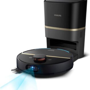 Philips Saugroboter mit Wischfunktion XU7100/01, Teppichfunktion, 360° Lasernavigation, 180 min Akkulaufzeit, ToF-Sensoren, inkl. Entleerungsstation