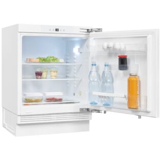 exquisit Einbaukühlschrank UKS140-V-FE-010E, 82,3 cm hoch, 59,5 cm breit, Ideal zum Unterbauen in die Küchenzeile für kleine Küchen, Büroküchen