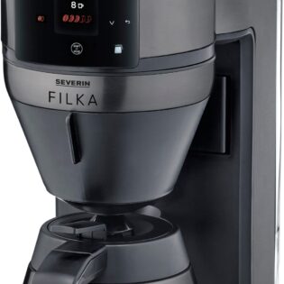 Severin Kaffeemaschine mit Mahlwerk KA 4855 FILKA (2. Generation), Filterkaffee-Vollautomat, 1,1l Kaffeekanne, Papierfilter, Permanentfilter 1x4, mit Thermokanne