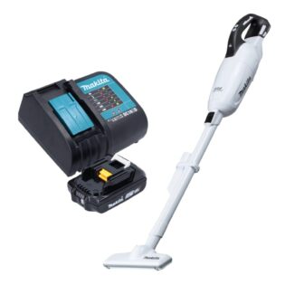 Makita Akku-Handstaubsauger DCL 281 FSA1W 18 V weiß Brushless + 1x Akku 2,0 Ah + Ladegerät