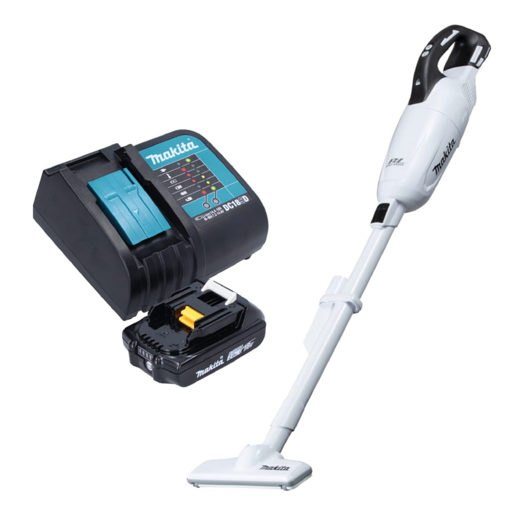 Makita Akku-Handstaubsauger DCL 281 FSA1W 18 V weiß Brushless + 1x Akku 2,0 Ah + Ladegerät