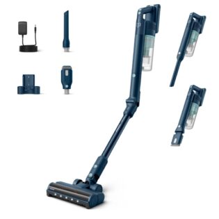 Philips Akku-Hand-und Stielstaubsauger XC5242/10 5000 Series „Teppichwunder“ mit Flexrohr, 50,4 W, beutellos, mit bis zu 60 Minuten Laufzeit und TriActive Multi-LED-Düse