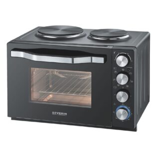Severin 2-in-1-Toaster TO 2074, für Kuchen, Brötchen, Pommes, Grillhänchen, Kochtopf, Bratpfanne etc., 2500 W, Back- / Toastofen, 2 Kochplatten, 30 Liter, 100°C-230°C, 2500 Watt