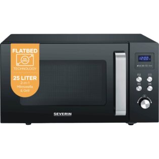 Severin Mikrowelle MW 7763, Grill, Mikrowelle, 25 l, 2-in-1 Mikrowelle mit Glasboden und Grill
