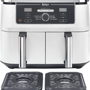 NINJA Heißluftfritteuse Ninja Foodi MAX Dual Zone Heißluftfritteuse AF400EUWH, 2470 W, Zwei Gerichte auf zwei Arten gleichzeitig garen