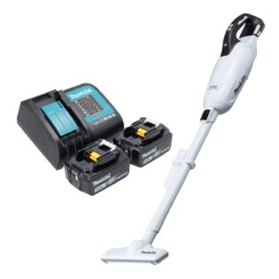 Makita Akku-Handstaubsauger DCL 281 FSTW 18 V weiß Brushless + 2x Akku 5,0 Ah + Ladegerät