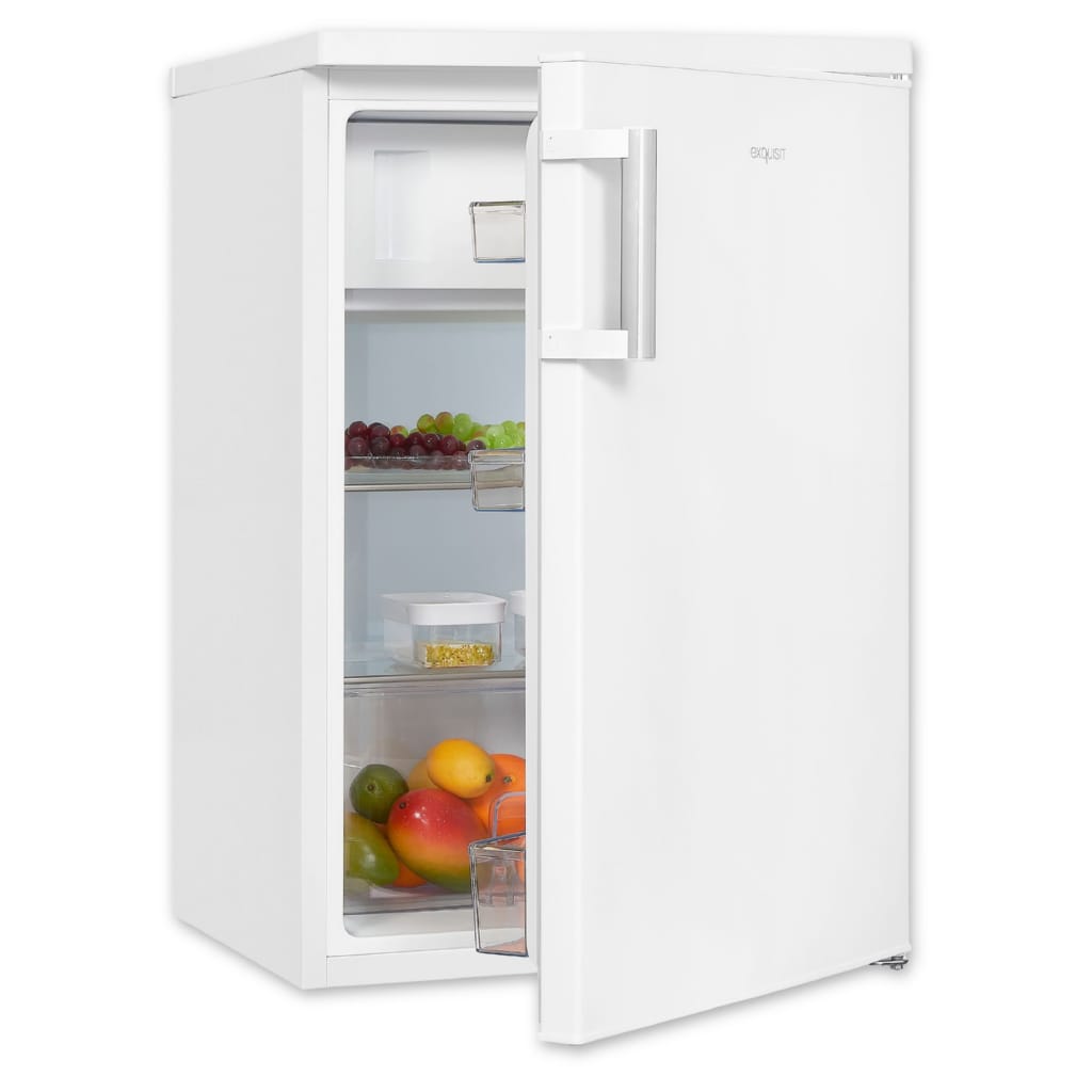 exquisit Kühlschrank KS516-4-H-010D, 85 cm hoch, 56 cm breit, 120 Liter, 39 dB, 4-Sterne-Gefrierfach, 2 Glasablagen