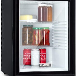 Klarstein Getränkekühlschrank Brooklyn Brooklyn, 54.50 cm hoch, 48.00 cm breit, Mini Kühlschrank mit Glastür, sehr leise, LED-Innenbeleuchtung