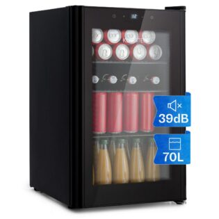Klarstein Getränkekühlschrank Beercave, 69.5 cm hoch, 43 cm breit, Kühlschrank Bierkühlschrank klein Getränkekühlschrank mit Glastür