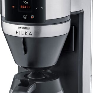 Severin Kaffeemaschine mit Mahlwerk KA 4852 FILKA (2. Generation), Filterkaffee-Vollautomat, 1l Kaffeekanne, Papierfilter 1x4, mit Glaskanne