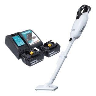 Makita Akku-Handstaubsauger DCL 281 FRGW 18 V weiß Brushless + 2x Akku 6,0 Ah + Ladegerät